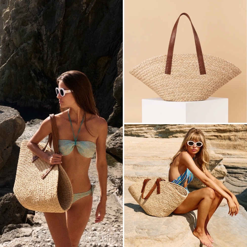 Cesta Collective Taco Tote Basket - Raffia w/ Leather Handles